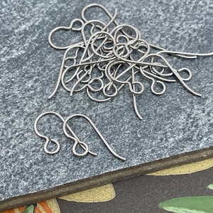 Titanium French Hook Earring Wires - 1 Pair Hypo Allergenic, Nickel-Free Ear Wires Findings Surgical Grade Pure Titanium