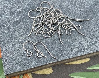 Titanium French Hook Earring Wires - 1 Pair Hypo Allergenic, Nickel-Free Ear Wires Findings Surgical Grade Pure Titanium