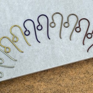 Niobium Hypo Allergenic Earwires Autumn Fall Colours Nickel-Free Anodized Hook Earring Findings 5 Pairs image 2