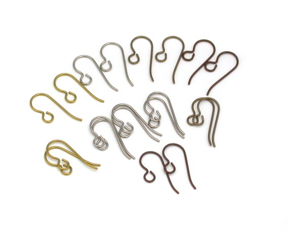99.67% Titanium Earring Hooks, Handmade Ear Wires, Nickel Free Earring Hooks,  Hypoallergenic Wire, Replacement Earring Hooks, 1, 5, 10 Pairs 