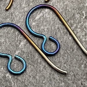 Multicolour Titanium Earwires. 6 Pairs of Ombre Effect Hypo Allergenic, Nickel free, Non Tarnish Earring Findings by EJR Beads image 1