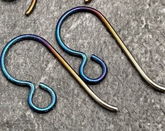 Multicolour Titanium Earwires. 6 Pairs of Ombre Effect Hypo Allergenic, Nickel free, Non Tarnish Earring Findings by EJR Beads