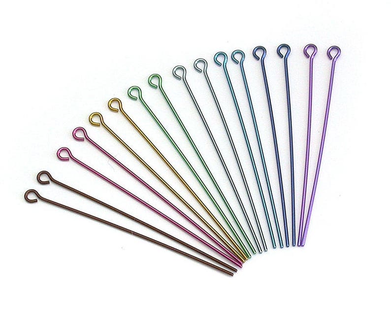 Niobium Earring Hooks and Eyepins Findings Kit 32 Pieces Nickel Free, Hypo Allergenic Earwires and Eyepins in Anodised Non-Tarnish Metal image 3