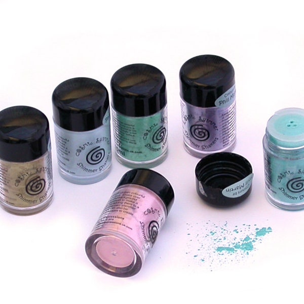 Cosmic Shimmer Mica Pigment Powders Kit - 6 Mixed Metallic Sparkly Colours for Polymer Clay, Painting, Crafts, Nail Art etc.
