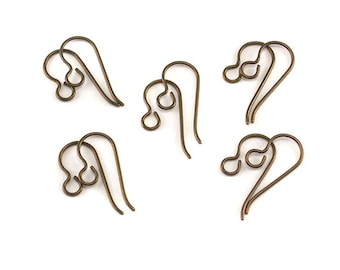 Bronze / Copper Colour Anodized Niobium Earwires / Earring Findings. Hypo Allergenic Nickel-Free Jewellery Findings 5 pairs