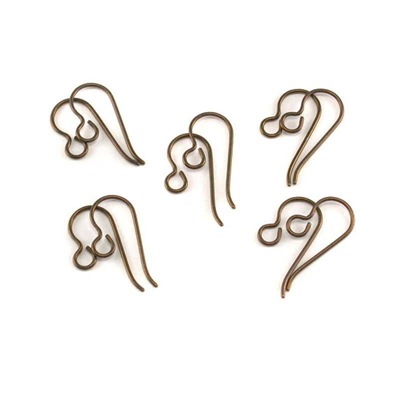 Bronze / Copper Colour Anodized Niobium Earwires / Earring Findings. Hypo Allergenic Nickel-Free Jewellery Findings 5 pairs image 1