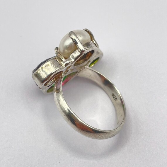 Multi Stone Colorful Statement Ring Sparkling Coc… - image 4
