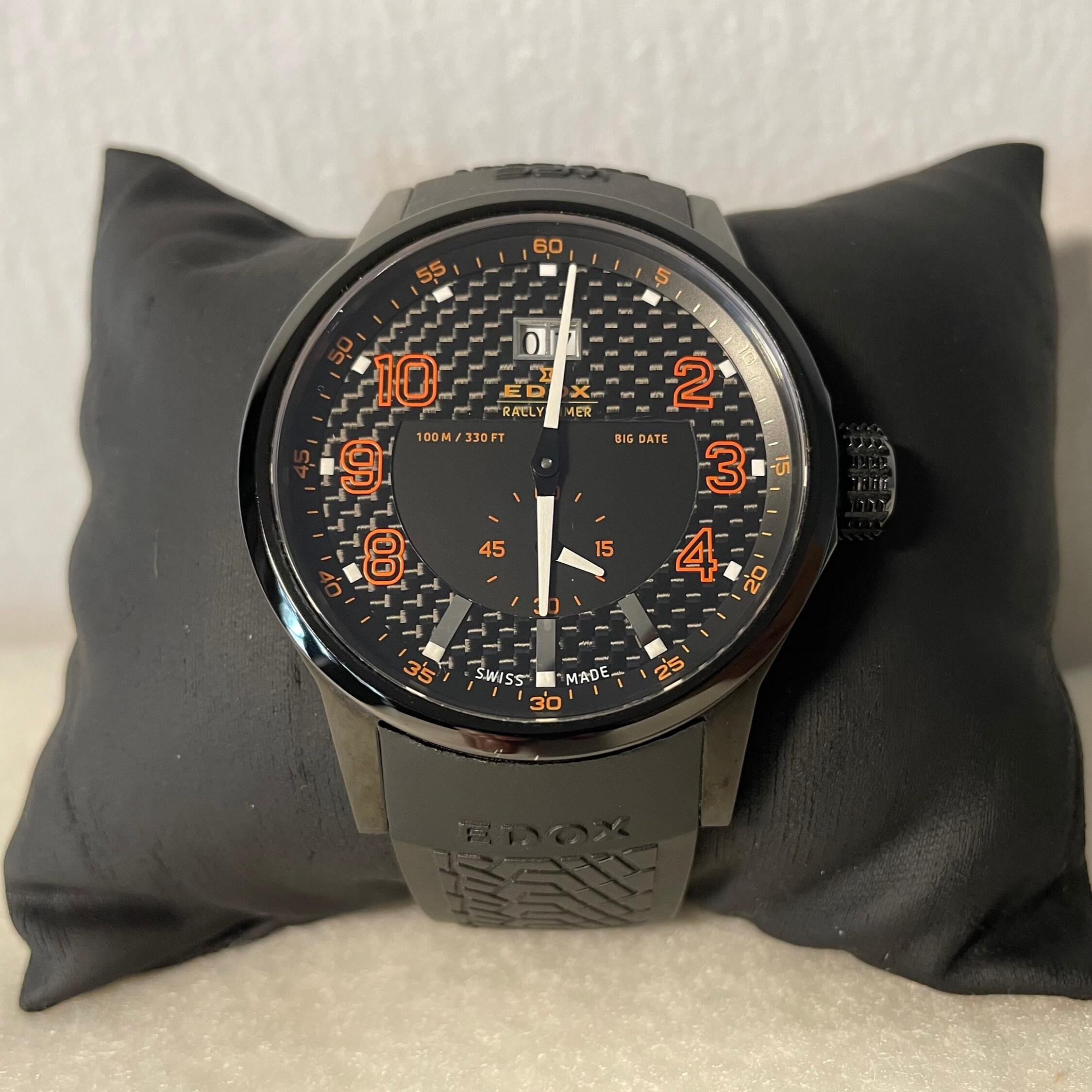 ロックエクセルウォッチ EDOX Men's 42mm Rally Timer Big Date 64008-37N-NOR Stainless Steel