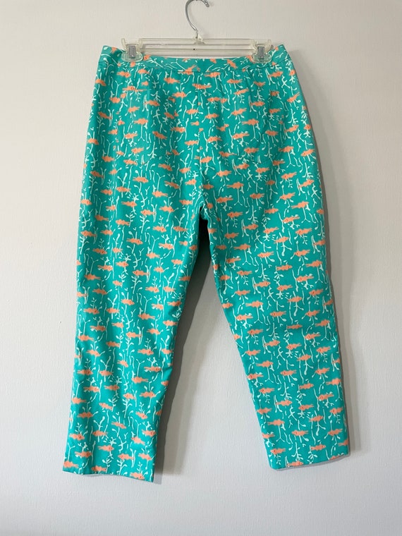 90s Vintage Lilly Pulitzer Cropped Pant Turquoise… - image 3