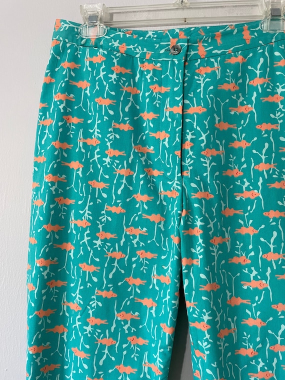 90s Vintage Lilly Pulitzer Cropped Pant Turquoise… - image 1