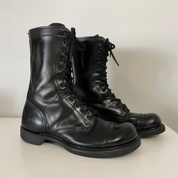 Double H 975 Military Corcoran Jump Boot Men's Size 9.5 D Black Leather Cap Toe