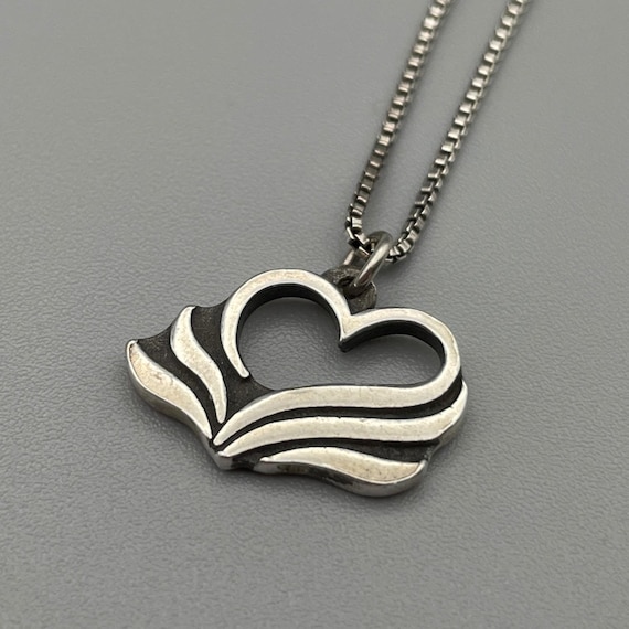 Vintage BSD Bob Siemon Designs Sterling Silver Heart Necklace