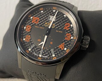 EDOX Watch WRC Rally Timer Big Date 64008 37N NOR Orange Black