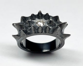 Liberty Spike Ring with sapphire