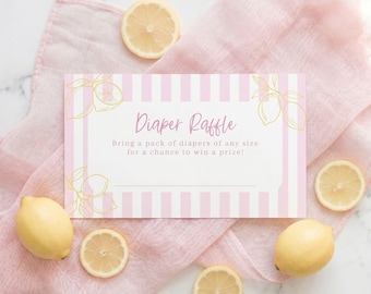 Ciao Baby Shower Windel Verlosungskarte, Ciao Bella Handgeschriebene Windel Verlosung Kartenvorlage, Italienisches Thema, Italien Amalfi Sommer Zitrone Baby