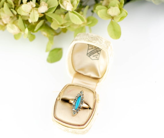 Antique Victorian Turquoise Ring | Antique  14k g… - image 7