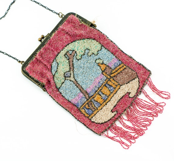 Antique Beaded Purse | Antique Purse | Antique Sce