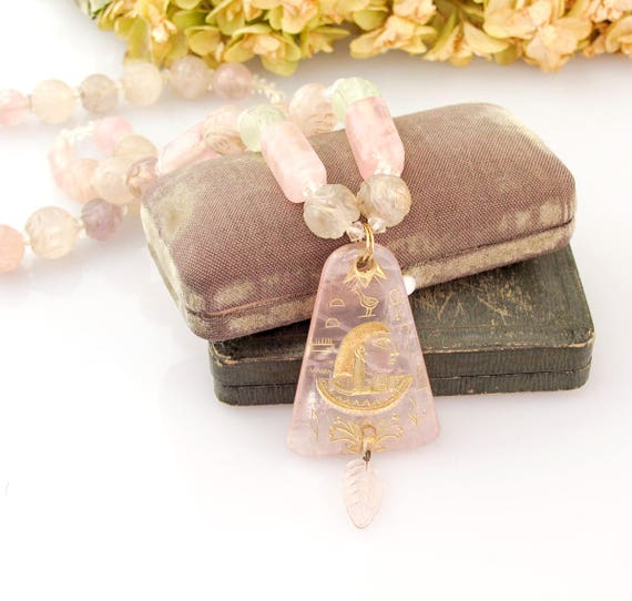 Czech 1920s Egyptian Revival Necklace | Art Deco N