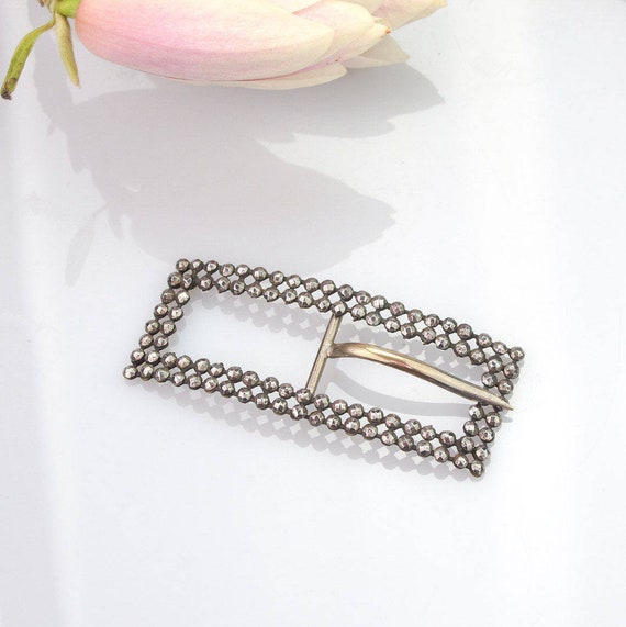 Antique Cut Steel Belt Buckle | Victorian Antique 