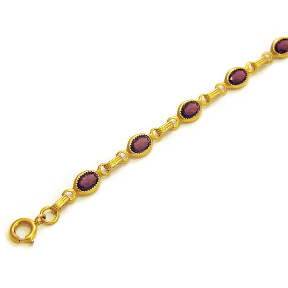 Vintage Purple Gold Bracelet Gold Filled Bracelet… - image 2