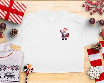 Camiseta navideña de Papá Noel, camiseta festiva con gráfico de Papá Noel, linda camiseta navideña de Papá Noel, idea de regalo de Navidad, ropa de Papá Noel