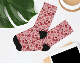Valentine's Day Heart Socks: Recycled Poly Ankle Socks