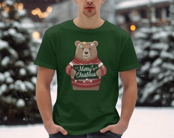 Christmas Bear T-Shirt: Holiday Sweater, Merry Christmas Sign