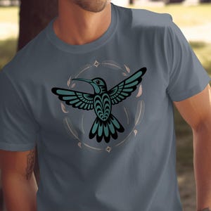 Hummingbird Tribal Design, Native Inspired Bird Graphic, Unique Nature Theme