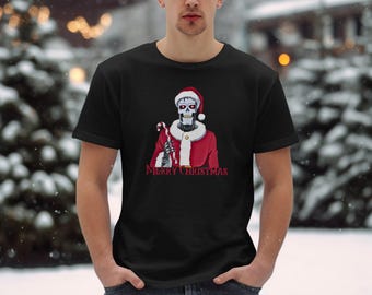 Camiseta navideña de Terminator: Camiseta gráfica de ciencia ficción de Papá Noel