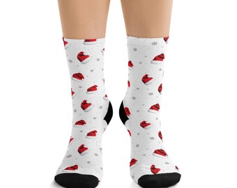 Santa Hat Socks, Christmas Socks
