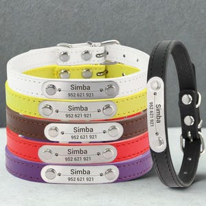 Leather Dog Collar, Personalized Dog Collar, Personalized Leather Dog Collar, Engraved Leather Dog Collar, Personalized Gift, Dog lover gift