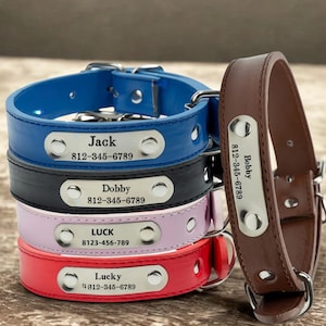 Leather Dog Collar, Personalized Dog Collar, Personalized Leather Dog Collar, Engraved Leather Dog Collar, Personalized Gift, Dog lover gift