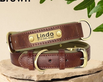 Leather Dog Collar, Personalized Dog Collar, Personalized Leather Dog Collar, Engraved Leather Dog Collar, Personalized Gift, Dog lover gift
