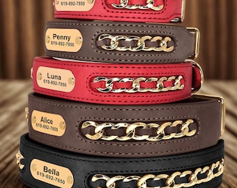 Leather Dog Collar, Personalized Dog Collar, Personalized Leather Dog Collar, Engraved Leather Dog Collar, Personalized Gift, Dog lover gift