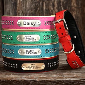 Leather Dog Collar, Personalized Dog Collar, Personalized Leather Dog Collar, Engraved Leather Dog Collar, Personalized Gift, Dog lover gift