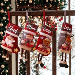 2025 Plush Christmas Stocking, Christmas Stockings with Name, Holiday Stockings, Family Stocking Set, Holiday Decor Gift, Christmas Gifts.