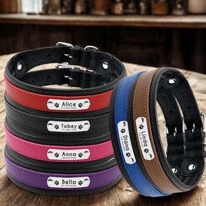 Leather Dog Collar, Personalized Dog Collar, Personalized Leather Dog Collar, Engraved Leather Dog Collar, Personalized Gift, Dog lover gift