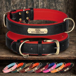 Leather Dog Collar, Personalized Dog Collar, Personalized Leather Dog Collar, Engraved Leather Dog Collar, Personalized Gift, Dog lover gift