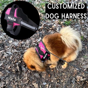 Dog Harness, Dog Harnesses with Custom Name Patch, NO PULL Reflective Breathable Pet Harness,Harness For Dogs,Chest Harness,Dog Accessories.