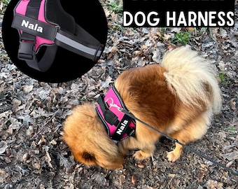Personalized Nylon Dog Harness: No-Pull Reflective Pet Harness
