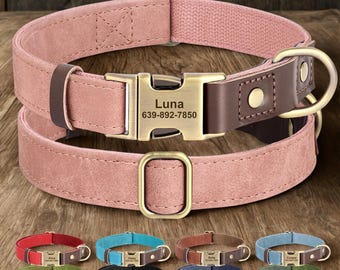 Läderhundhalsband, Personligt hundhalsband, Personligt läderhundhalsband, Graverat läderhundhalsband, Personlig present, Present till hundälskare