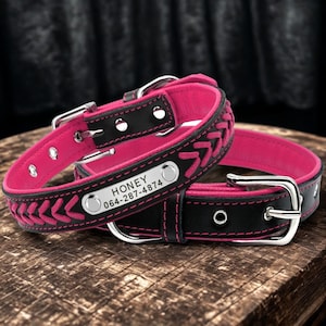 Leather Dog Collar, Personalized Dog Collar, Personalized Leather Dog Collar, Engraved Leather Dog Collar, Personalized Gift, Dog lover gift