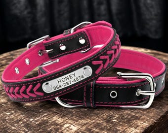 Leather Dog Collar, Personalized Dog Collar, Personalized Leather Dog Collar, Engraved Leather Dog Collar, Personalized Gift, Dog lover gift