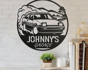 Custom Toyota AE86 Metal Sign – Personalized JDM Wall Art, Drift Car Garage Decor, Unique Gift for AE86 Enthusiasts