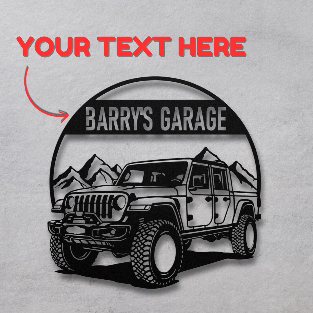 Custom Jeep Gladiator Rubicon Metal Sign – Personalized 4x4 Off-road ...