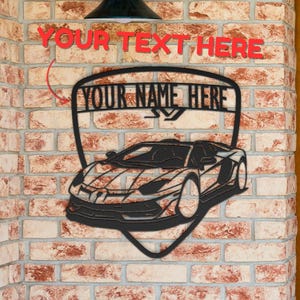 Custom Lamborghini Metal Sign – Personalized Supercar Wall Art, Garage Decor, Unique Gift for Lamborghini Enthusiasts, Lambo