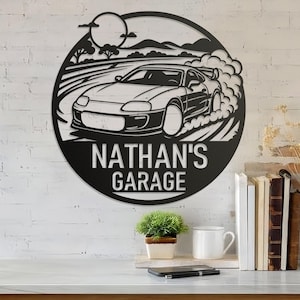 Custom Toyota Supra Metal Sign – Personalized Toyota Supra JDM Wall Art, Garage Decor, Unique Gift for Supra Enthusiasts