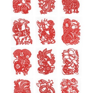 12 Pattern Set - Chinese New Year Zodiac Cross Stitch Charts PDF