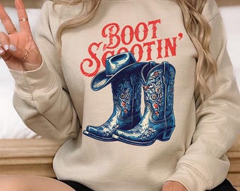 Country Music Sweatshirt | Boot Scootin' Crewneck | Western Cowgirl Sweatshirt | Rodeo Sweatshirt | Nashville Concert Outfit | Country Gift