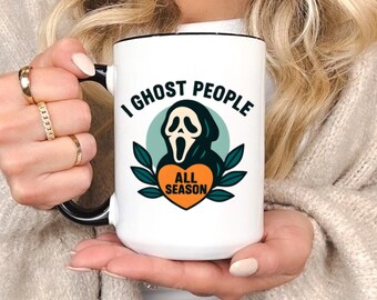 I Ghost People All Season Mug: Funny Halloween Coffee Cup
